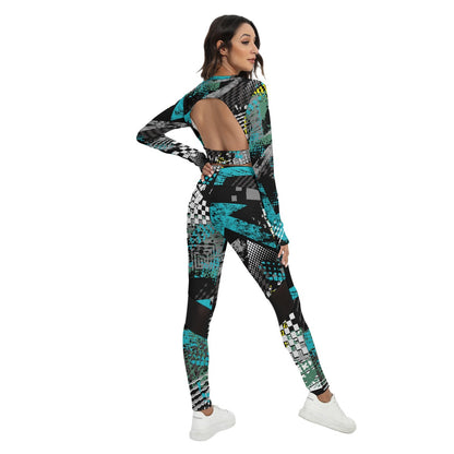 Women's Sport Set With Backless Top And Leggings